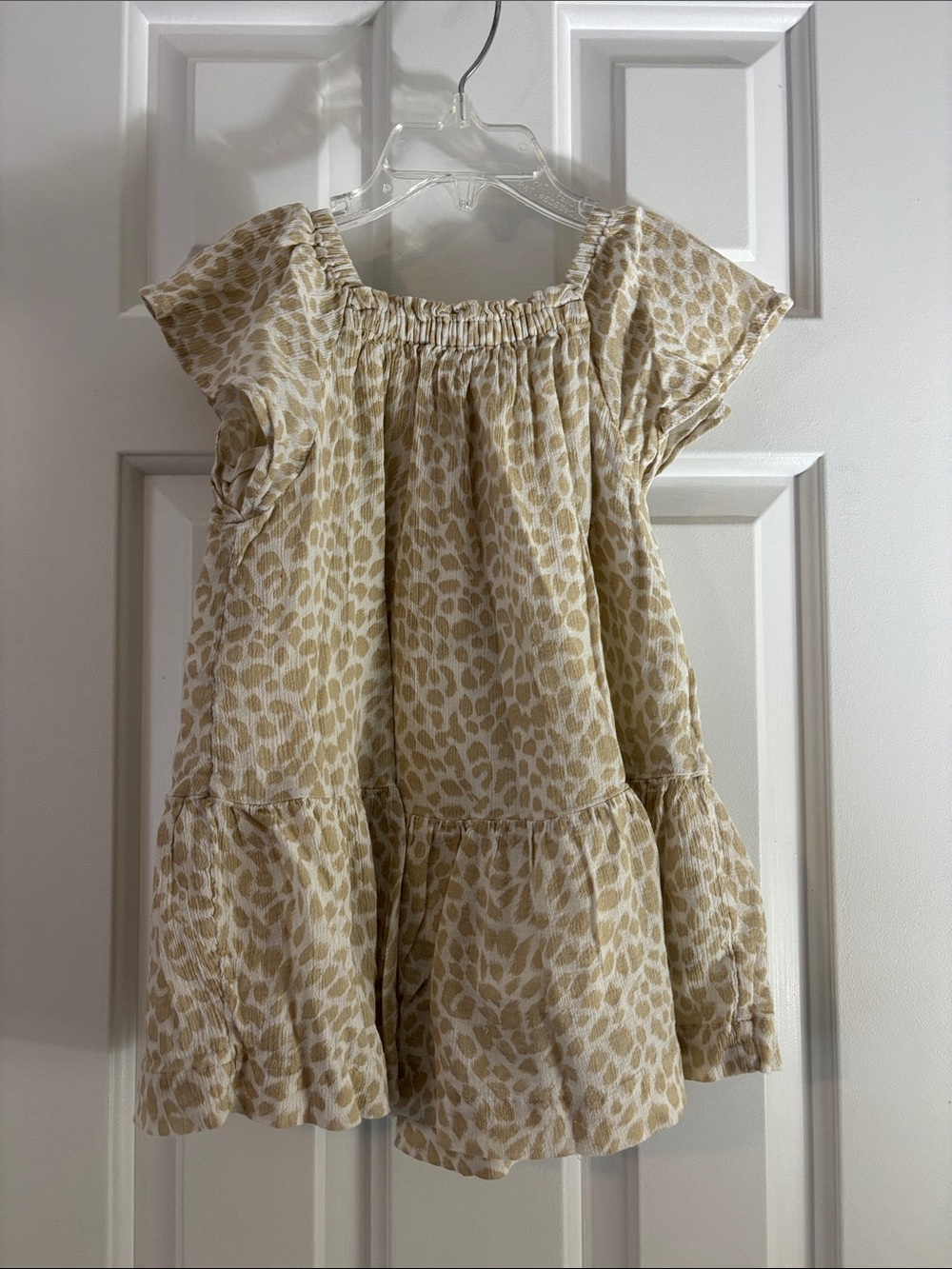 GAP Cream & Tan Leopard Print Tiered Girls Dress
